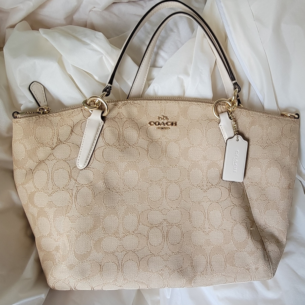 Coach Beige Signature Tote Bag